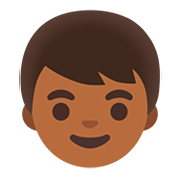 Emoji 👦🏾 Bambino: Carnagione Abbastanza Scura su Google Android 11.0.