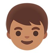 Emoji 👦🏽 Bambino: Carnagione Olivastra su Google Android 11.0.
