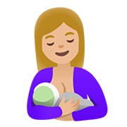 Emoji 🤱🏼 Allattare: Carnagione Abbastanza Chiara su Google Android 11.0.