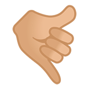 Emoji 🤙🏼 Mano Con Gesto Di Chiamata: Carnagione Abbastanza Chiara su Google Android 11.0.