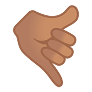 Emoji 🤙🏽 Mano Con Gesto Di Chiamata: Carnagione Olivastra su Google Android 11.0.