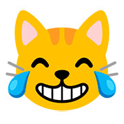 😹 Emoji Gato Llorando De Risa en Google Android 11.0.