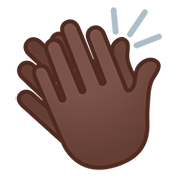 Emoji 👏🏿 Mani Che Applaudono: Carnagione Scura su Google Android 11.0.