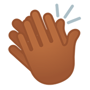 👏🏾 Emoji Manos Aplaudiendo: Tono De Piel Oscuro Medio en Google Android 11.0.