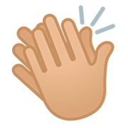 Emoji 👏🏼 Mani Che Applaudono: Carnagione Abbastanza Chiara su Google Android 11.0.