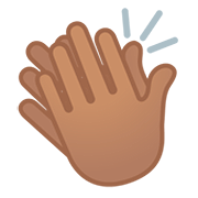 👏🏽 Emoji Mãos Aplaudindo: Pele Morena na Google Android 11.0.