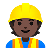 👷🏿 Emoji Trabalhador De Construção Civil: Pele Escura na Google Android 11.0.