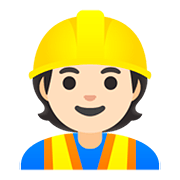 Emoji 👷🏻 Operaio Edile: Carnagione Chiara su Google Android 11.0.