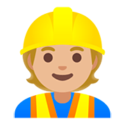 Émoji 👷🏼 Personnel Du Bâtiment : Peau Moyennement Claire sur Google Android 11.0.