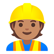 👷🏽 Emoji Bauarbeiter(in): mittlere Hautfarbe Google Android 11.0.
