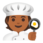 Emoji 🧑🏾‍🍳 Persona Che Cucina: Carnagione Abbastanza Scura su Google Android 11.0.
