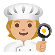 Émoji 🧑🏼‍🍳 Cuisinier (tous Genres) : Peau Moyennement Claire sur Google Android 11.0.