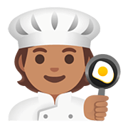 🧑🏽‍🍳 Emoji Chef De Cozinha: Pele Morena na Google Android 11.0.