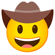 Emoji 🤠 Faccina Con Cappello Da Cowboy su Google Android 11.0.