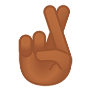 🤞🏾 Emoji Dedos Cruzados: Pele Morena Escura na Google Android 11.0.