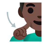 Emoji 🧏🏿‍♂️ Uomo Con Problemi Di Udito: Carnagione Scura su Google Android 11.0.
