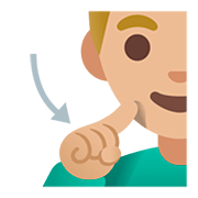 Emoji 🧏🏼‍♂️ Uomo Con Problemi Di Udito: Carnagione Abbastanza Chiara su Google Android 11.0.