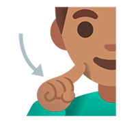🧏🏽‍♂️ Emoji gehörloser Mann: mittlere Hautfarbe Google Android 11.0.