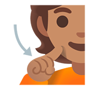 🧏🏽 Emoji gehörlose Person: mittlere Hautfarbe Google Android 11.0.