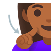 🧏🏾‍♀️ Emoji gehörlose Frau: mitteldunkle Hautfarbe Google Android 11.0.