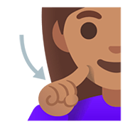 🧏🏽‍♀️ Emoji gehörlose Frau: mittlere Hautfarbe Google Android 11.0.
