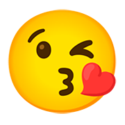 Emoji 😘 Faccina Che Manda Un Bacio su Google Android 11.0.
