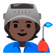 Emoji 🧑🏿‍🏭 Persona Che Lavora In Fabbrica: Carnagione Scura su Google Android 11.0.
