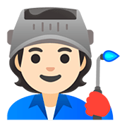 Emoji 🧑🏻‍🏭 Persona Che Lavora In Fabbrica: Carnagione Chiara su Google Android 11.0.