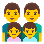 👨‍👨‍👧‍👦 Emoji Familie: Mann, Mann, Mädchen und Junge Google Android 11.0.