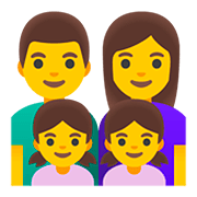 👨‍👩‍👧‍👧 Emoji Familia: Hombre, Mujer, Niña, Niña en Google Android 11.0.