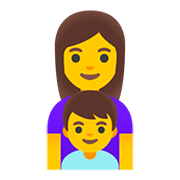 Émoji 👩‍👦 Famille : Femme Et Garçon sur Google Android 11.0.