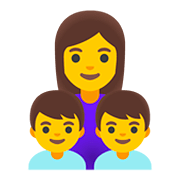Emoji 👩‍👦‍👦 Famiglia: Donna, Bambino E Bambino su Google Android 11.0.