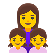 👩‍👧‍👧 Emoji Familia: Mujer, Niña, Niña en Google Android 11.0.