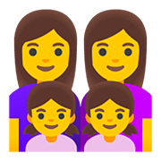 👩‍👩‍👧‍👧 Emoji Família: Mulher, Mulher, Menina E Menina na Google Android 11.0.