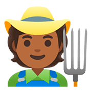🧑🏾‍🌾 Emoji Agricultor: Tono De Piel Oscuro Medio en Google Android 11.0.