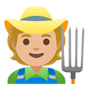 🧑🏼‍🌾 Emoji Agricultor: Tono De Piel Claro Medio en Google Android 11.0.
