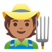 🧑🏽‍🌾 Emoji Agricultor: Pele Morena na Google Android 11.0.