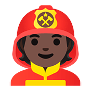 Emoji 🧑🏿‍🚒 Pompiere: Carnagione Scura su Google Android 11.0.