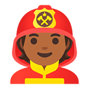 Émoji 🧑🏾‍🚒 Pompier : Peau Mate sur Google Android 11.0.