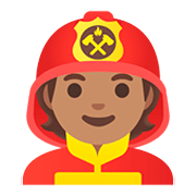 🧑🏽‍🚒 Emoji Bombero: Tono De Piel Medio en Google Android 11.0.