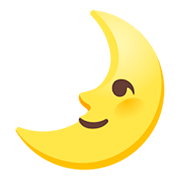 🌛 Emoji Mondsichel mit Gesicht links Google Android 11.0.