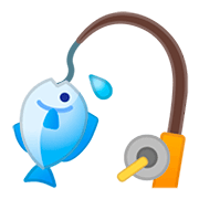 🎣 Emoji Angel mit Fisch Google Android 11.0.