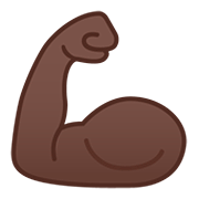 💪🏿 Emoji Bíceps Flexionado: Tono De Piel Oscuro en Google Android 11.0.
