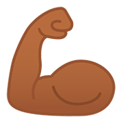Émoji 💪🏾 Biceps Contracté : Peau Mate sur Google Android 11.0.