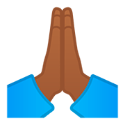 🙏🏾 Emoji Manos En Oración: Tono De Piel Oscuro Medio en Google Android 11.0.
