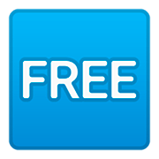 🆓 Emoji Wort „Free“ in blauem Quadrat Google Android 11.0.