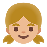 👧🏼 Emoji Mädchen: mittelhelle Hautfarbe Google Android 11.0.