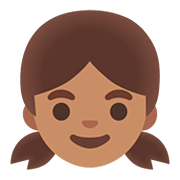 Emoji 👧🏽 Bambina: Carnagione Olivastra su Google Android 11.0.