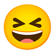 😆 Emoji grinsendes Gesicht mit zusammengekniffenen Augen Google Android 11.0.