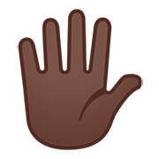 🖐🏿 Emoji Hand mit gespreizten Fingern: dunkle Hautfarbe Google Android 11.0.